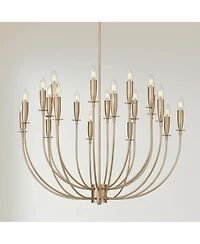 Possini Euro Design Possini Euro Lloyd Wide Matte Brass 20-Light Modern Chandelier