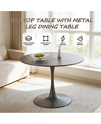 Streamdale Furniture 42 Tulip Dining Table, Mid-century Round Mdf Top