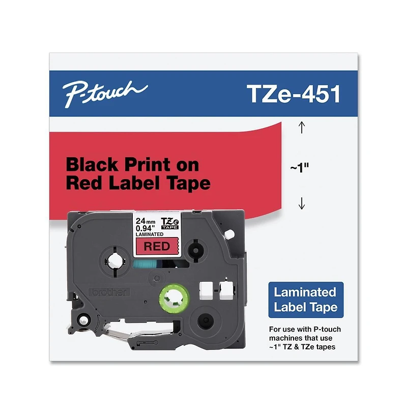 Brother P-Touch TZE451 0.94 in. x 26.2 ft. TZe Standard Adhesive Laminated Labeling Tape