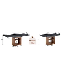 Streamdale Furniture 59-71 Inch Expandable Dining Table with Storage