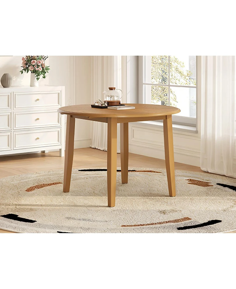 Streamdale Furniture Extendable Round Dining Table for Small Spaces