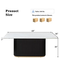 Streamdale Furniture Faux Marble Dining Table