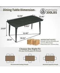 Streamdale Furniture Vic Dark Sintered Stone Dining Table
