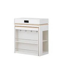 Streamdale Furniture Extendable Dining Table/Kitchen Island with Storage and Outlet