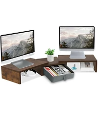 Gnuadz Monitor Stand Riser Adjustable Drawer Storage Organizer