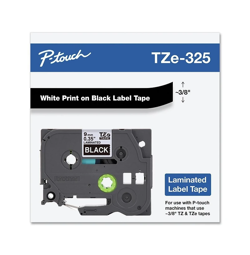 Brother P-Touch TZE325 0.35 in. x 26.2 ft. TZe Standard Adhesive Laminated Labeling Tape