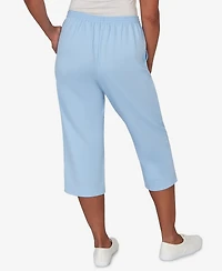 Alfred Dunner Women's Classic Everyday French Terry Flat Front Capri Pants