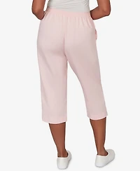 Alfred Dunner Women's Classic Everyday French Terry Flat Front Capri Pants