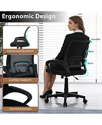 Sugift Mid-Back Mesh Office Chair Ergonomic Computer Chair with Lumbar Support
