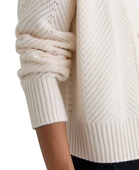 Reiss Women's Lottie Wool-Cashmere Chevron-Stitch Cardigan