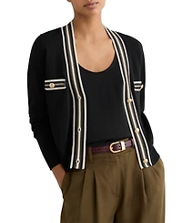 Reiss Women's Danni Tipped Button-Through Cardigan