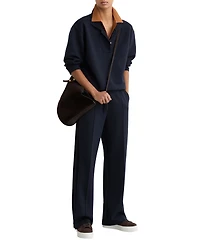 Reiss Women's Premium Interlock Wide-Leg Jogger Pants