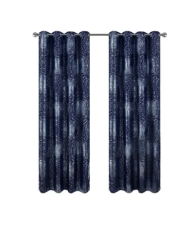 Rt Designers Collection Helena Halo Foil Blackout Polyester Window Curtain Grommet Panel 52" x 84