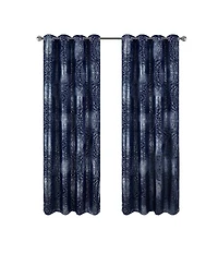 Rt Designers Collection Helena Halo Foil Blackout Polyester Window Curtain Grommet Panel 52" x 84