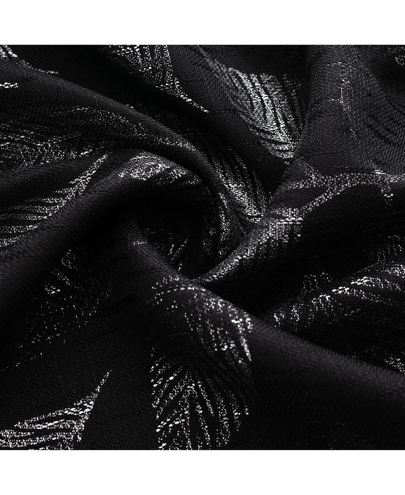 Rt Designers Collection Bexley Foil Jacquard Polyester Window Curtain Grommet Panel 52" x 84