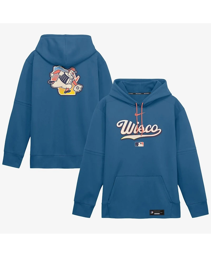 Nike Men's Blue Milwaukee Brewers 2026 City Connect Authentic Collection Therma-fit Hoodie