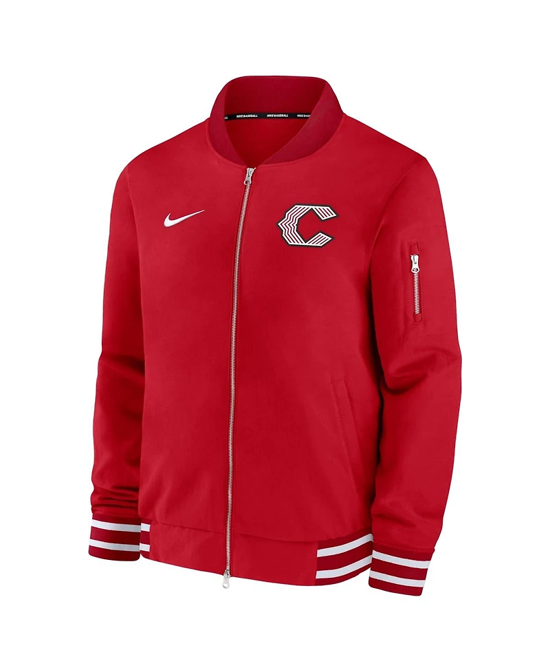 Nike Men's Red Cincinnati Reds 2026 City Connect Authentic Collection Relaxed Full-Zip Bomber Jacket
