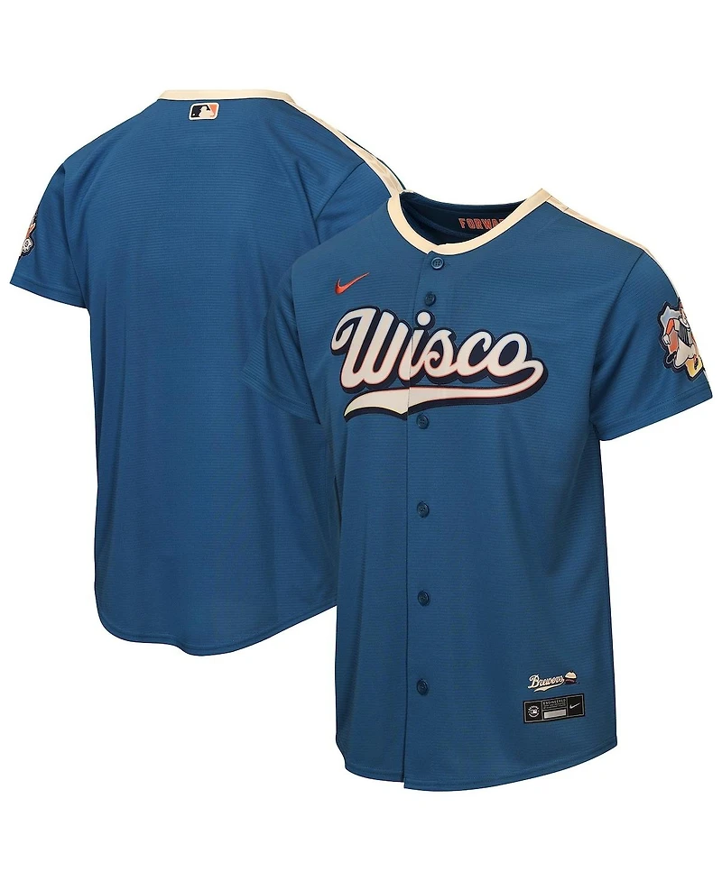 Nike Big Boys and Girls Blue Milwaukee Brewers 2026 City Connect Stadium Jersey