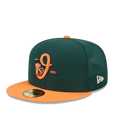 New Era Men's Dark Green/Orange Baltimore Orioles 2026 City Connect Batting Practice 59FIFTY Fitted Hat