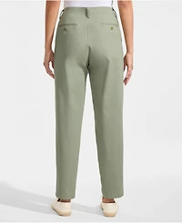 Lands' End Women's Mid Rise Classic Straight Leg Chino Ankle Pants