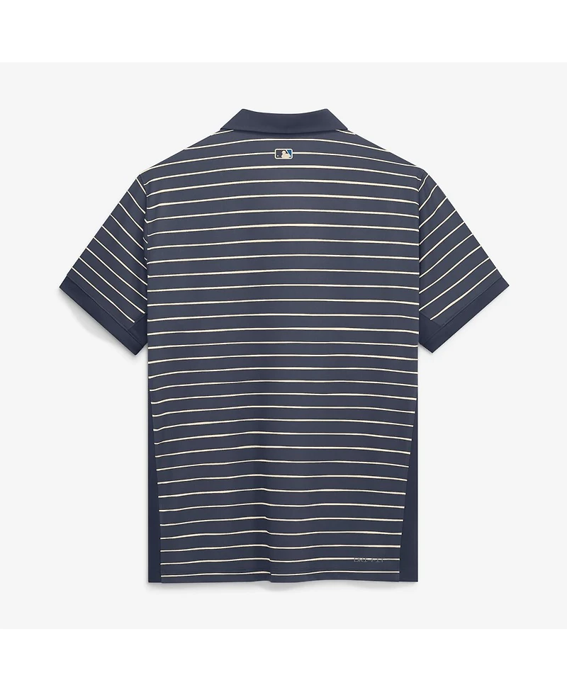 Nike Men's Navy/Cream Los Angeles Dodgers Authentic Collection City Connect Striped Victory Dri-fit Polo Shirt