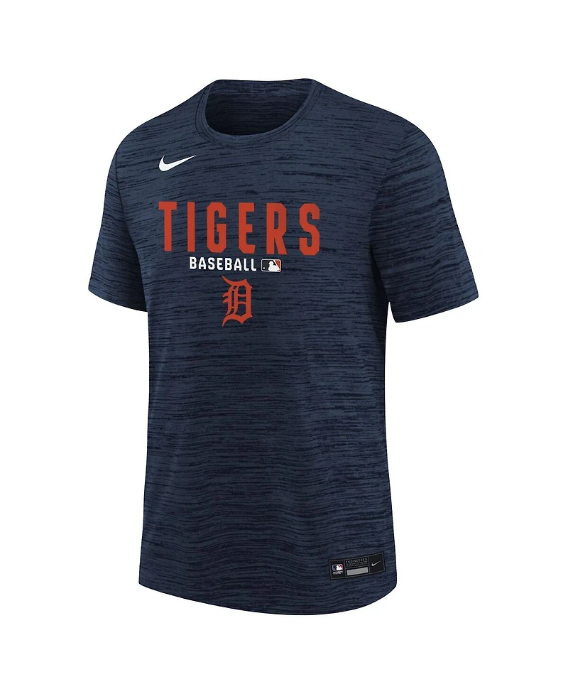 Nike Big Boys and Girls Navy Detroit Tigers Authentic Collection Velocity Dri-fit T-Shirt