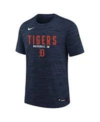 Nike Big Boys and Girls Navy Detroit Tigers Authentic Collection Velocity Dri-fit T-Shirt