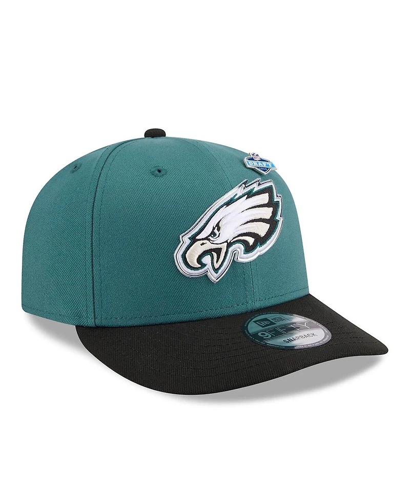 New Era Men's Midnight Green/Black Philadelphia Eagles 2026 Nfl Draft On Stage Pre-Curved 9FIFTY Snapback Hat