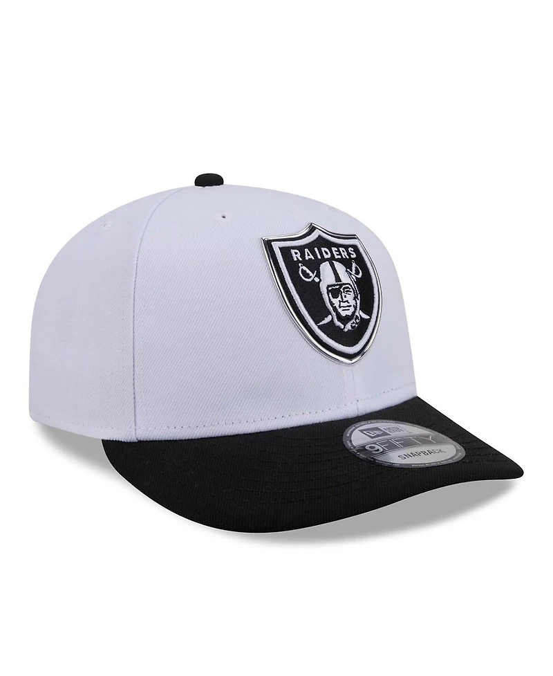 New Era Men's White/Black Las Vegas Raiders 2026 Nfl Draft Pre-Curved 9FIFTY Snapback Hat