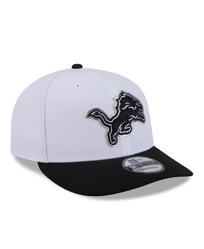 New Era Men's White/Black Detroit Lions 2026 Nfl Draft Pre-Curved 9FIFTY Snapback Hat