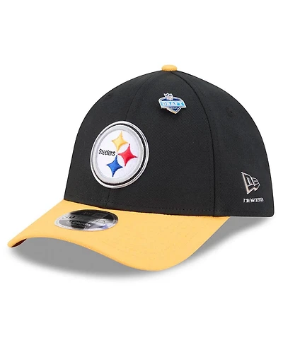 New Era Men's Black/Gold Pittsburgh Steelers 2026 Nfl Draft 39THIRTY M-Crown Flex Hat