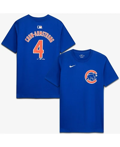 Nike Big Boys and Girls Pete Crow-Armstrong Royal Chicago Cubs Name Number T-Shirt