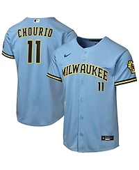 Nike Big Boys and Girls Jackson Chourio Powder Blue Milwaukee Brewers Road Stadium Jersey