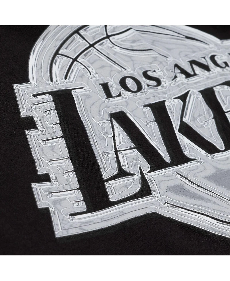 Mitchell Ness Men's Black Los Angeles Lakers Chrome Heritage T-Shirt