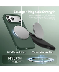 Gonez Magnetic for iPhone 17 Pro Case, Compatible with MagSafe, Liquid Silicone Anti-Scratch Shockproof Protective Phone Case 6.3 inch, Army Green