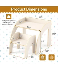 Gouun Kids Table and Chair Set with Wide Tabletop and Curved Safety Edges