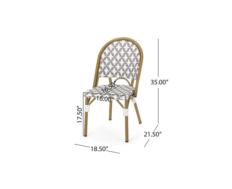 sumyeg French Style Outdoor Rattan Chairs with Lightweight Aluminum Frame