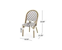 sumyeg French Style Outdoor Rattan Chairs with Lightweight Aluminum Frame