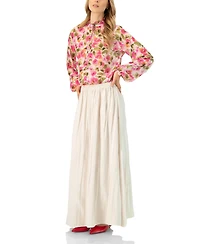 Ivonne Women's Wide Midi Skirt with Side Slit