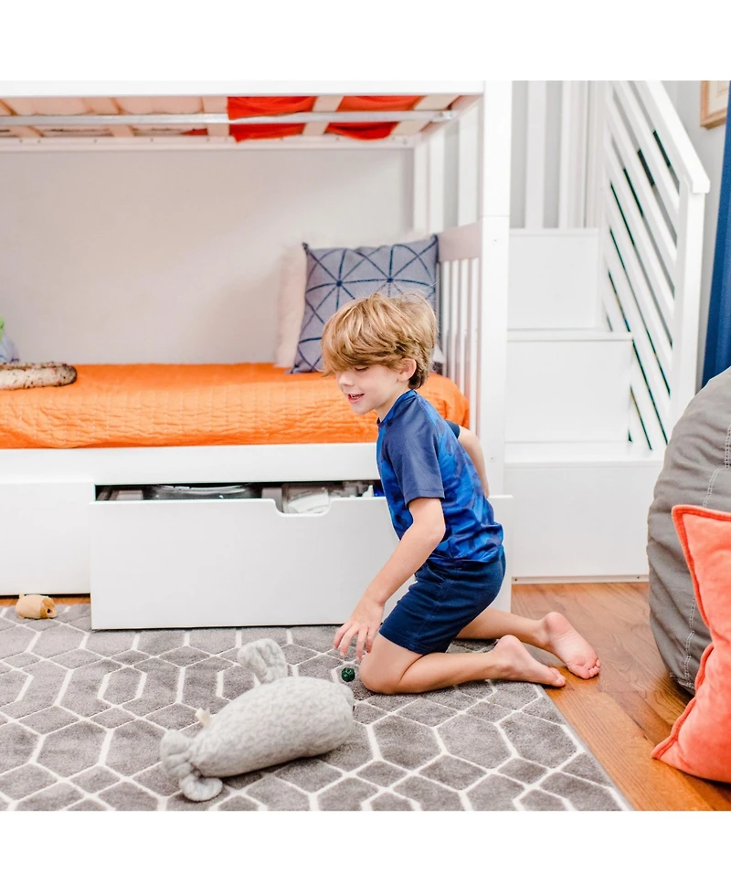 Max and Lily Twin over Staircase Bunk Bed with Storage Drawers