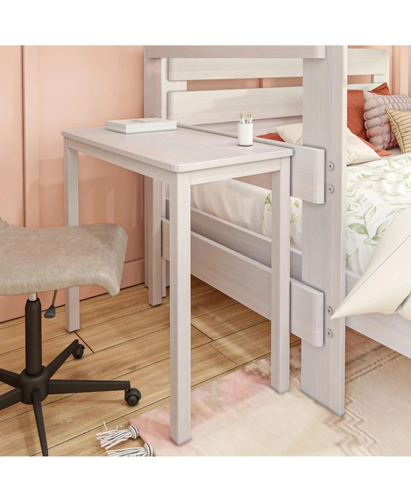 Max and Lily Farmhouse L-Shaped Bunk Bed with Desk