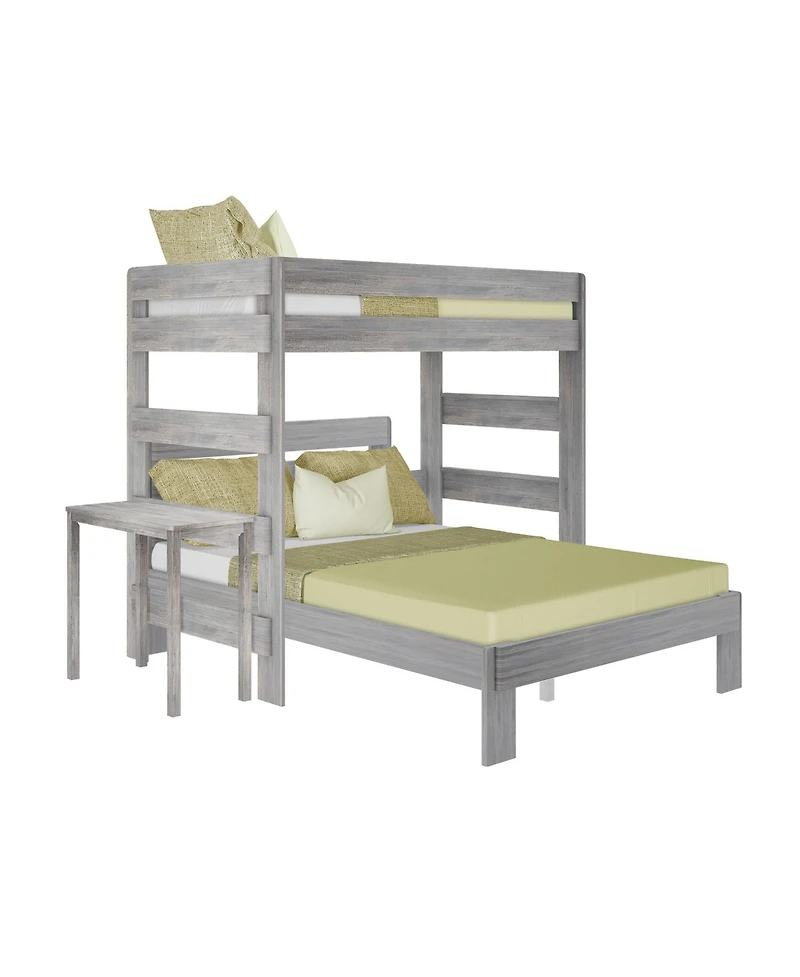 Max and Lily Farmhouse L-Shaped Bunk Bed with Desk
