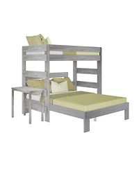 Max and Lily Farmhouse L-Shaped Bunk Bed with Desk