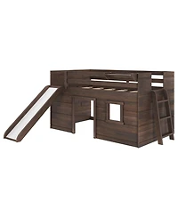 Max and Lily Farmhouse Twin Low Loft with Slide