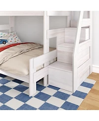 Max & Lily Modern Farmhouse Twin Over Full Bunk Bed With Staircase