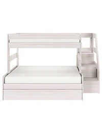 Max and Lily Modern Farmhouse Twin Over Full Bunk Bed With Staircase