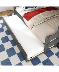 Max and Lily Modern Farmhouse Twin Over Full Bunk Bed With Staircase