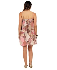 24seven Comfort Apparel Women's Patchwork Mini Dress