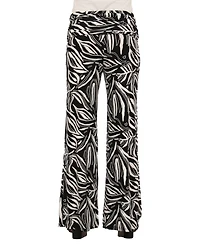 24seven Comfort Apparel Women's Abstract Print Foldover Waist Pants