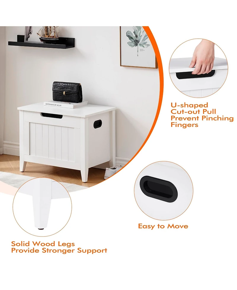 gaomon Wooden Flip-Top Storage Bench